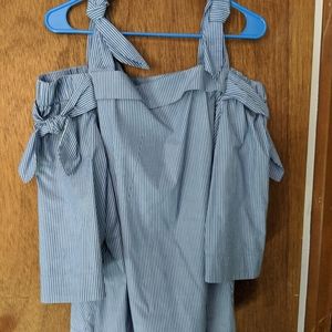 Banana Republic chambray pinstripe blouse